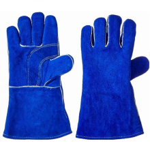 Royal Blue Cow Split Leather Working Gloves Welding Glove